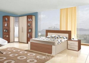Модульная спальня Берта-1 Ясень шимо (Мебель Маркет)